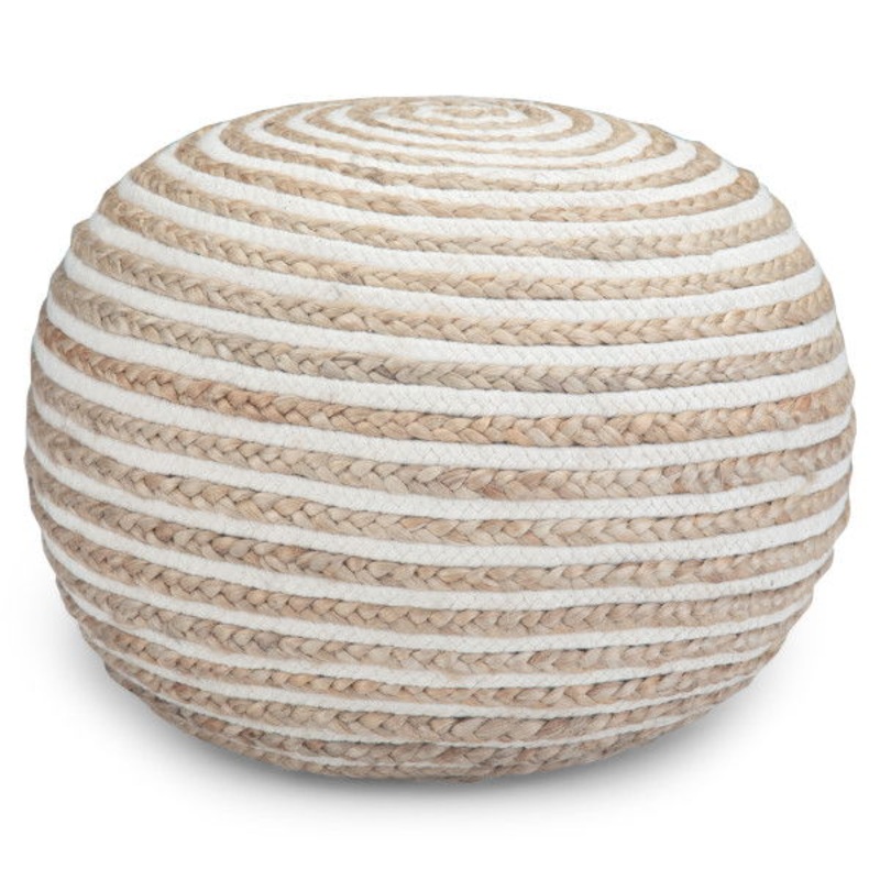 Yolanda – Round Pouf – Natural