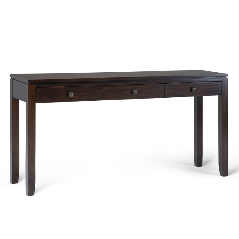 Cosmopolitan – Wide Console Sofa Table – Mahogany Brown