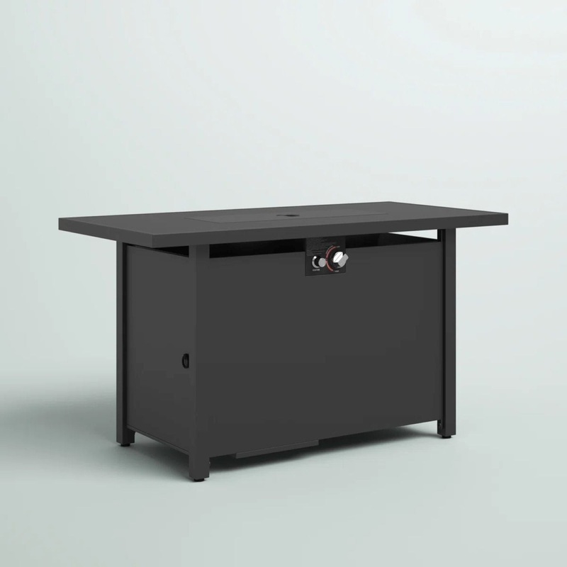 Outdoor Fire Pit Table With Lid – Dark Gray