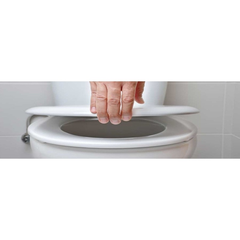 WC SEAT EASY WHITE D-SHAPE TOP FIX