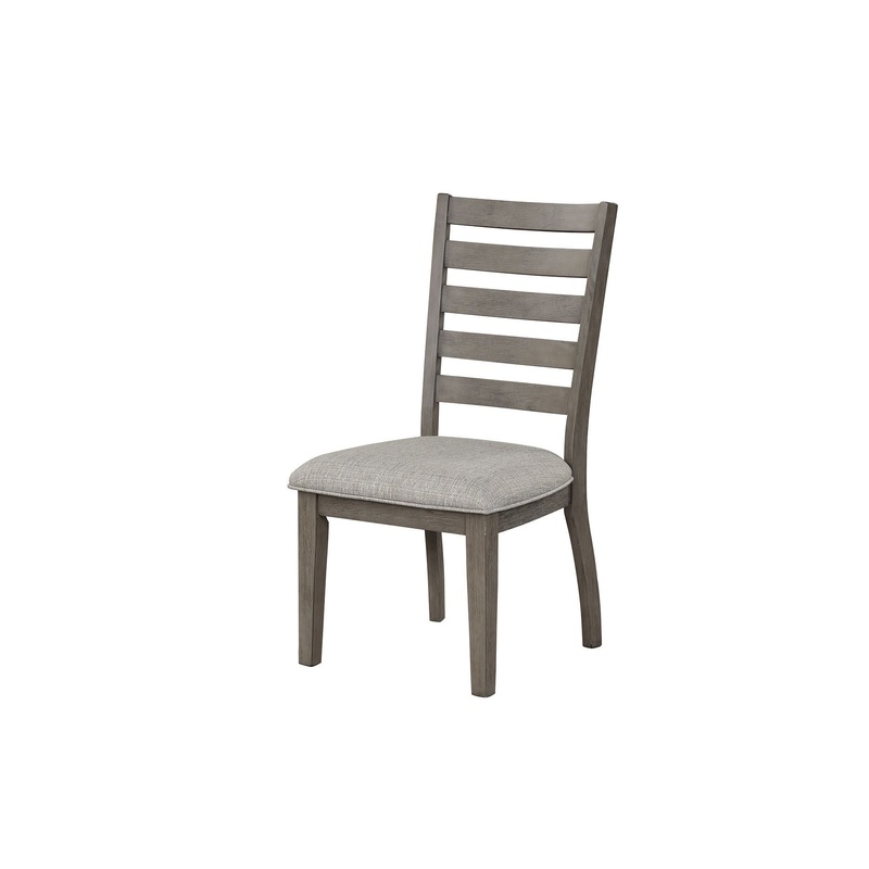 Casual Side Dining Chair With Ladder Back (Set of 2) – Gray