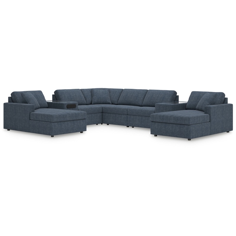 Modmax 8-Piece Double Chaise Sectional with Audio and Storage Consoles