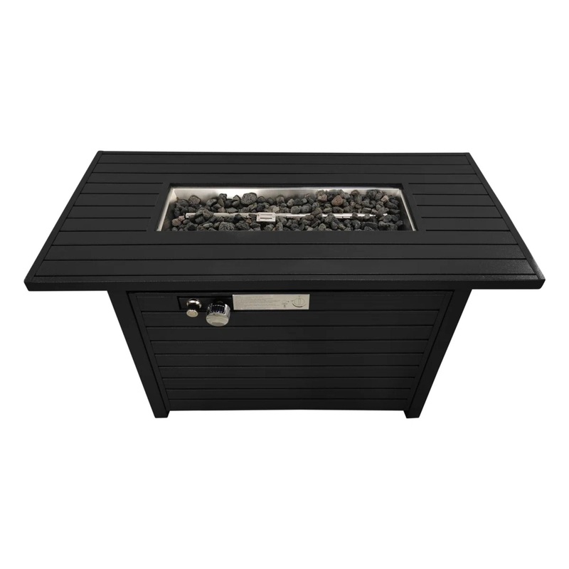 Outdoor Fire Pit Table & Lid – Black