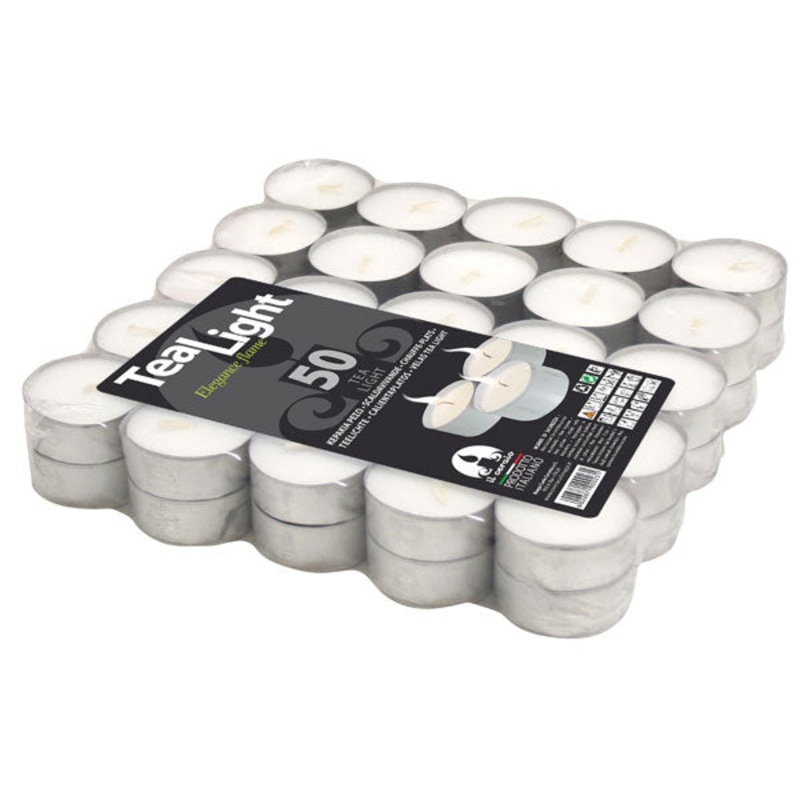 UNSCENTED WHITE TEALIGHT PCS. 50