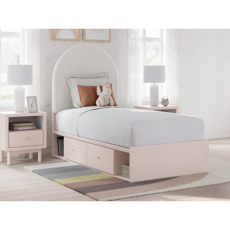 Wistenpine Twin Upholstered Panel Bed with Storage