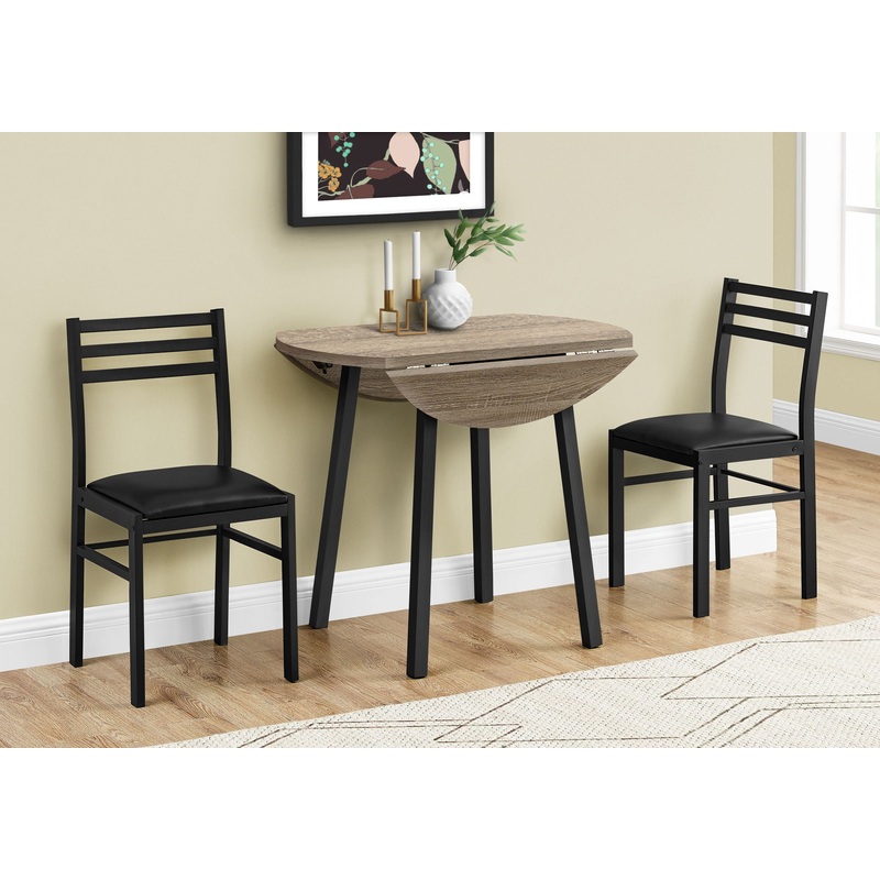 3 Pieces Dining Table Set, Small, Drop Leaf, Contemporary & Modern