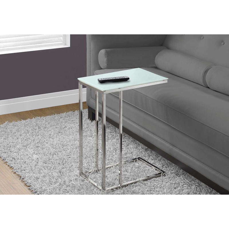 Accent Table, C – Shaped, Tempered Glass, Stylish Design Contemporary & Modern