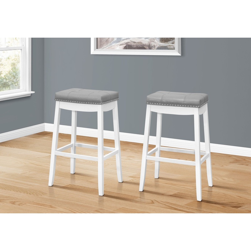Comfortable Bar Stool, Bar Height, Saddle Seat, Transitional (Set of 2)