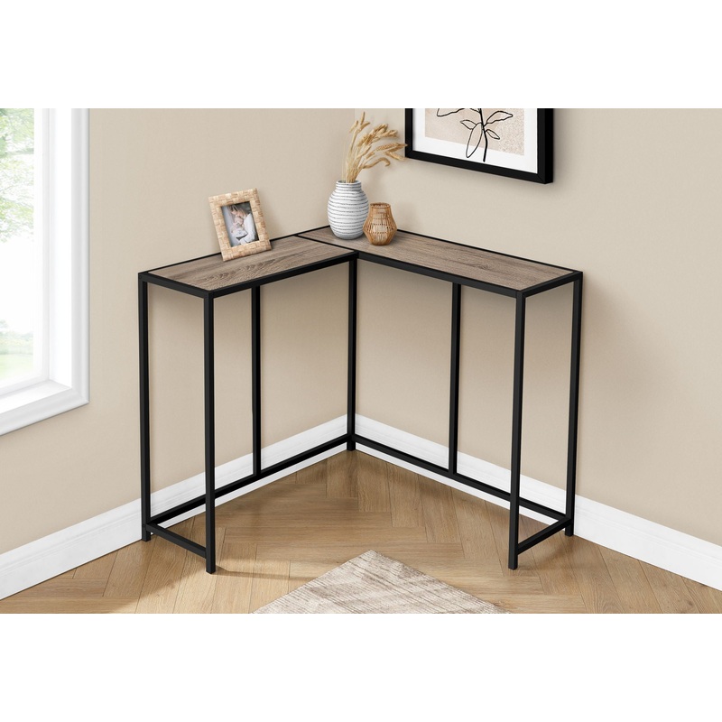 Corner Accent Console Table For Entryway, Unique L-Shaped Design