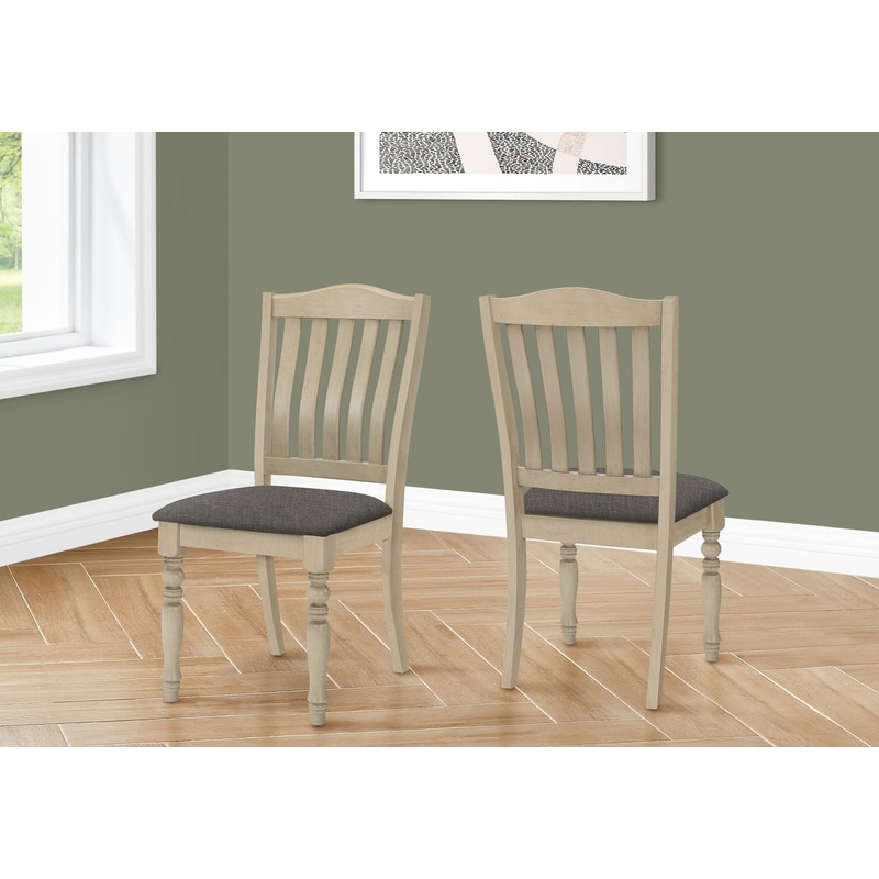 Dining Chair, Upholstered, Side, Transitional (Set of 2) – Gray