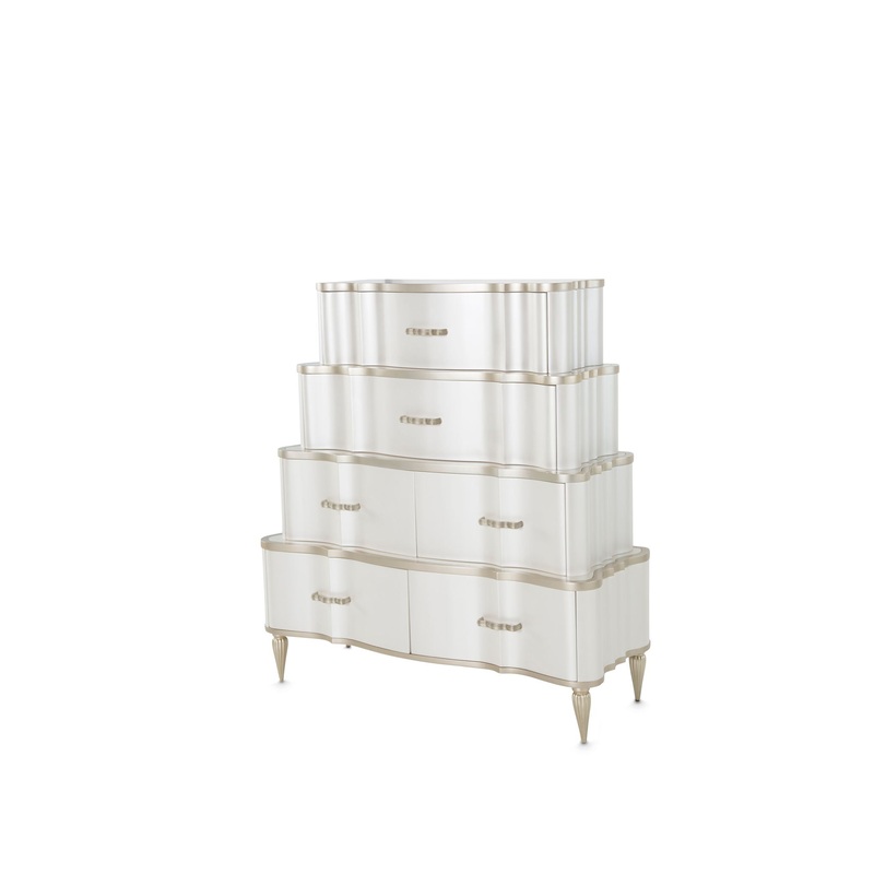 London Place – 6-Drawer Tiered Chest – Creamy Pearl