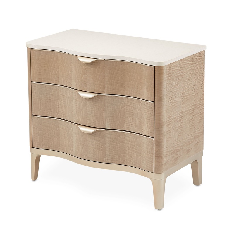 Malibu Crest – 3-Drawer Nightstand – Blush