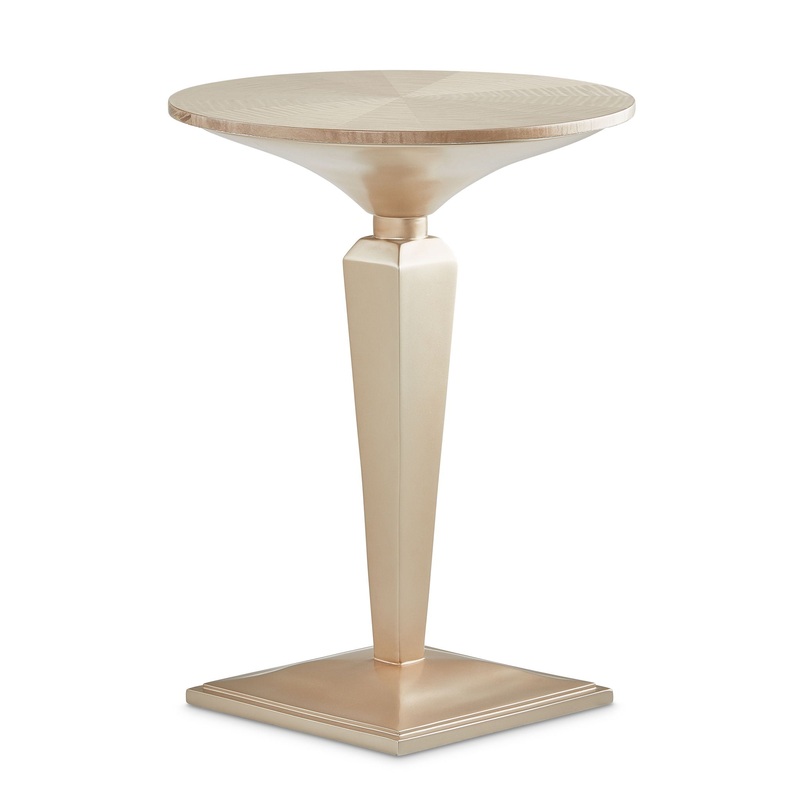 Malibu Crest – Round Pedestal Tea Table – Chardonnay