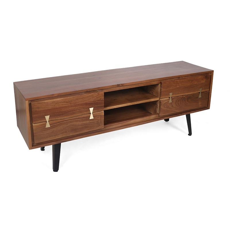 Asther – Acacia Wood TV Cabinet – Natural Wood / Brown