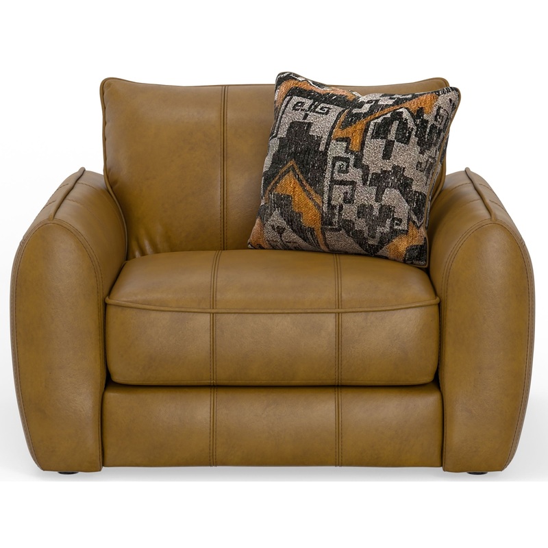 Corvara – Top Grain Italian Leather Match Chair & 1/2 – Caramel