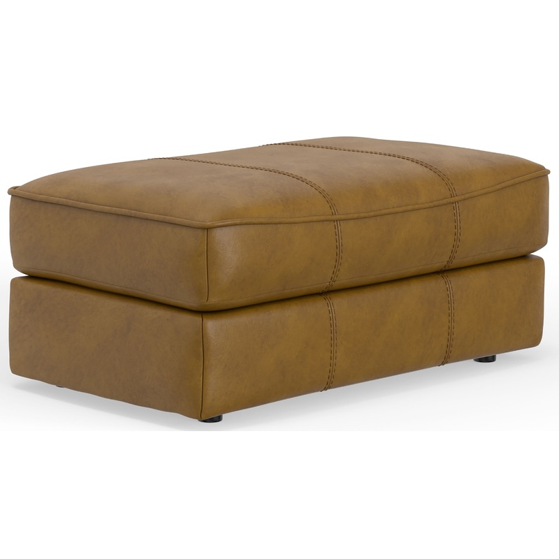 Corvara – Top Grain Italian Leather Match Ottoman – Caramel