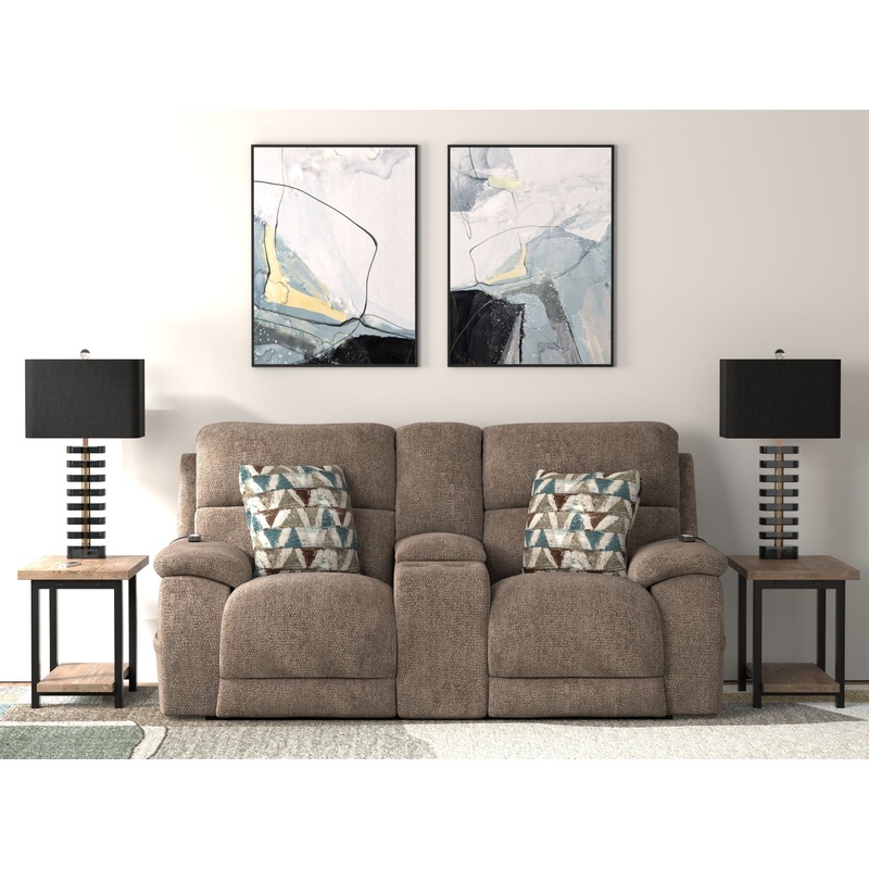 Joya – Power Zero Gravity Reclining Console Loveseat With Power Adjustable Headrest And CR3 Heat/Massage/Lumbar/ZG – Mushroom