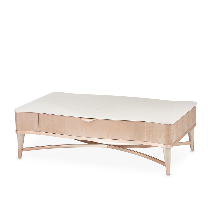 Malibu Crest – Rectangular Cocktail Table – Blush