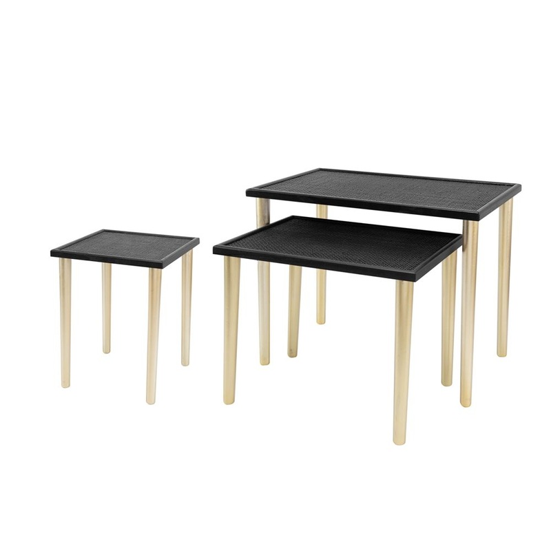 Side Tables (Set of 3) – Black / Gold