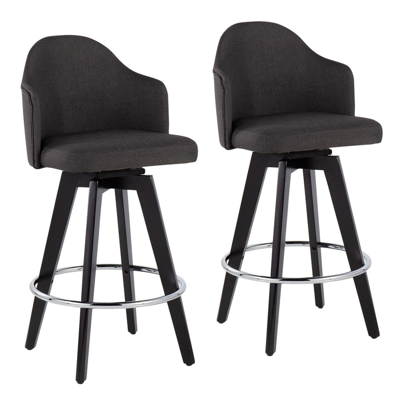 Ahoy – Contemporary Fixed Height Counter Stool With Round Footrest (Set of 2)