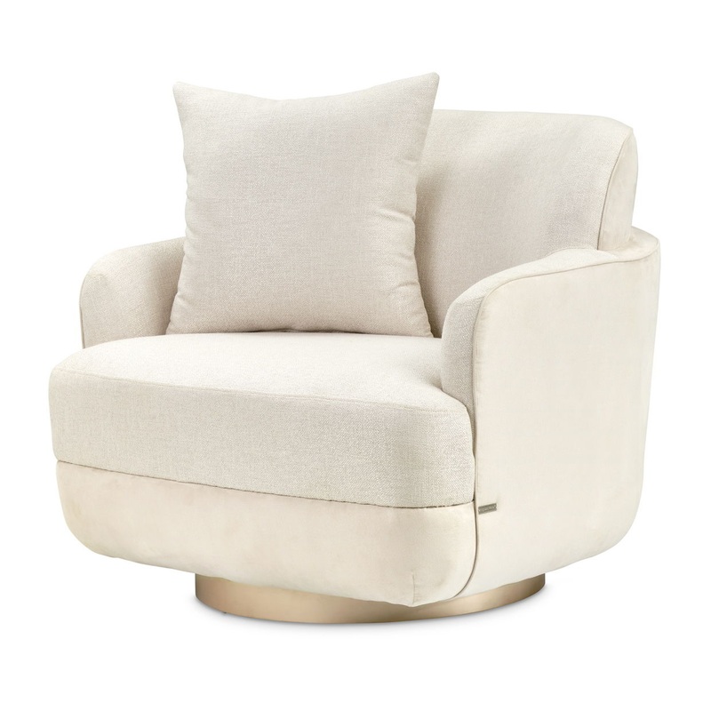 Aurora – Swivel Accent Chair – Linen/Moonlight