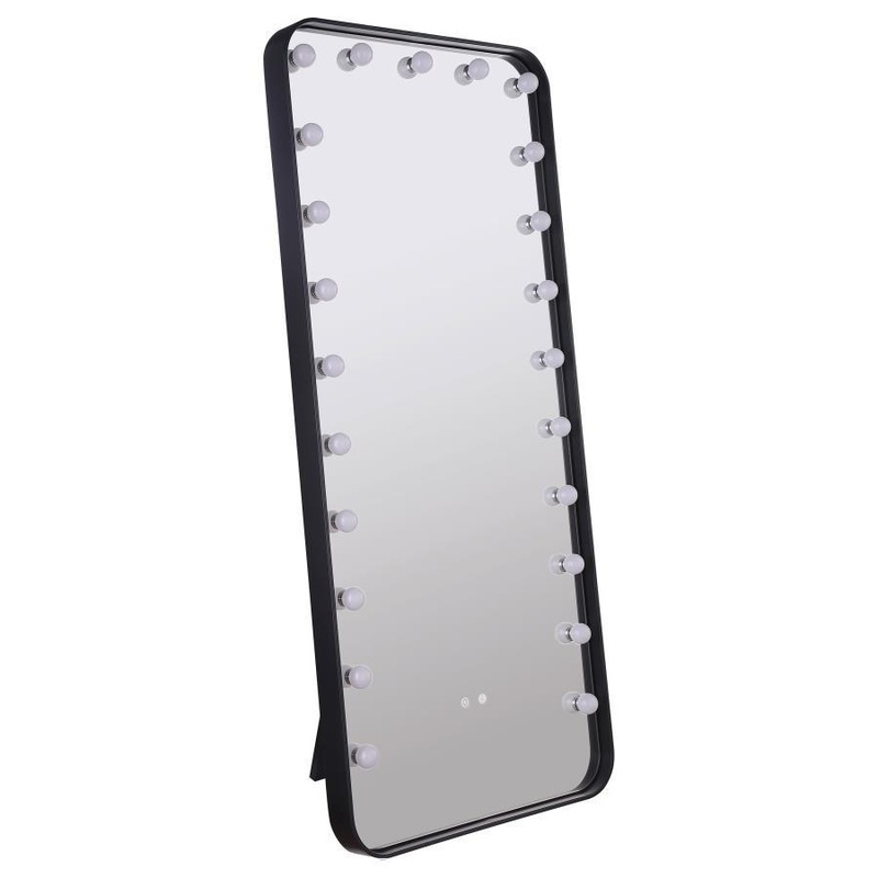 Canton – LED Standing Mirror With Speakers – Black