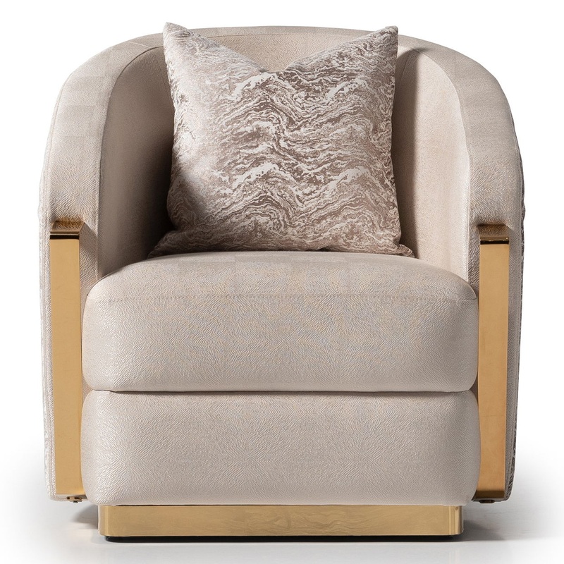 Carmela – Accent Chair – Almond / Gold