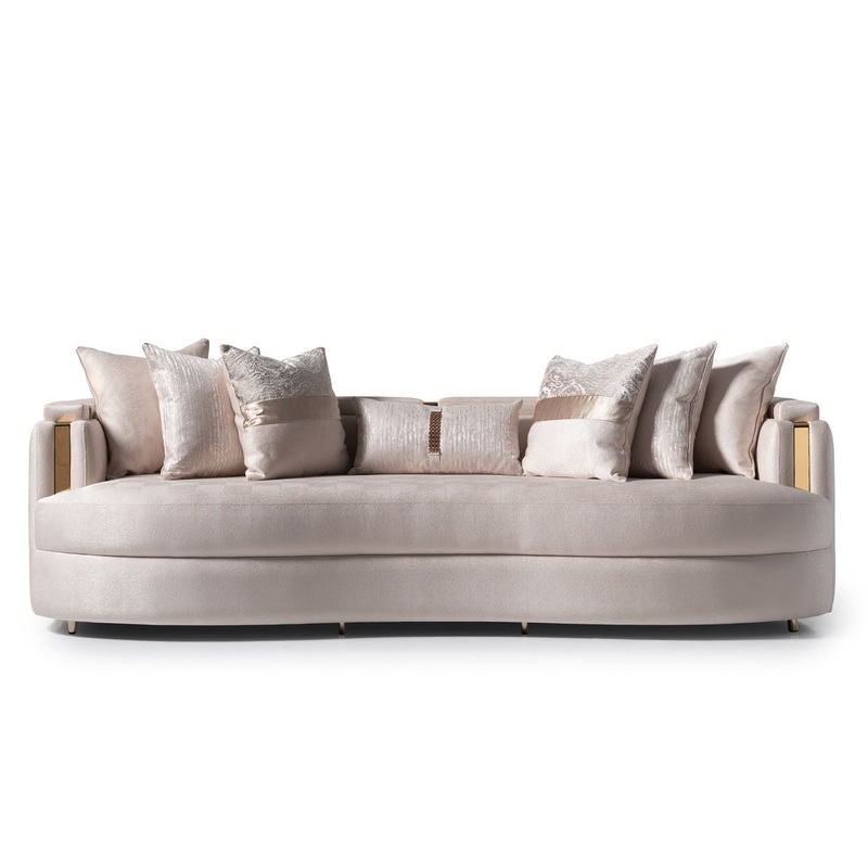 Carmela – Mansion Sofa – Almond/Gold