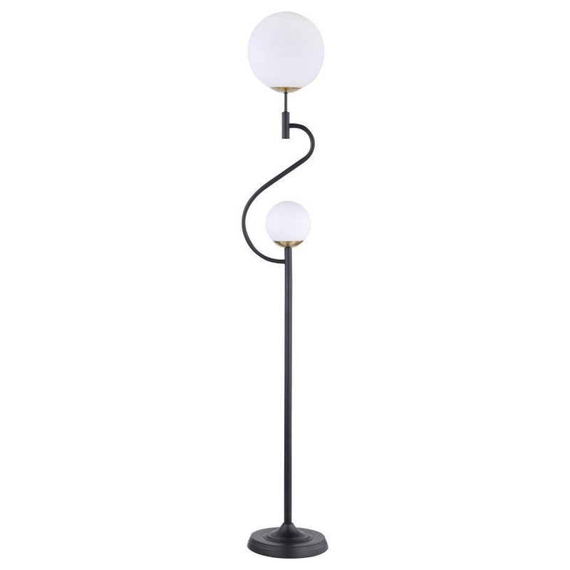 Dacki – Dual Spherical Bulb Metal Floor Lamp – Black
