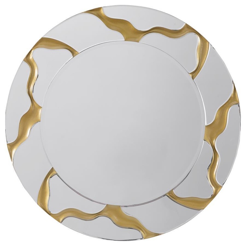 Dorinda – Round Kintsugi Style Wall Mirror – Gold