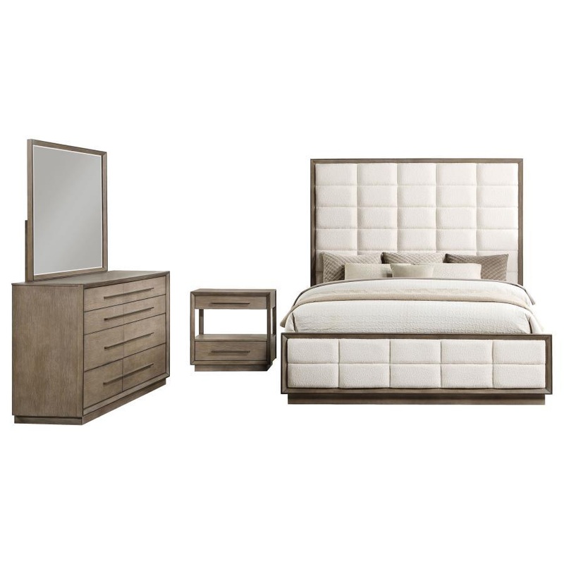 Durango – Bedroom Set|Light Brown|4 Pc. Bed, Dresser, Mirror, Nightstand|5 Pc. Bed, Dresser, Mirror, Chest, Nightstand|Queen|King|California King