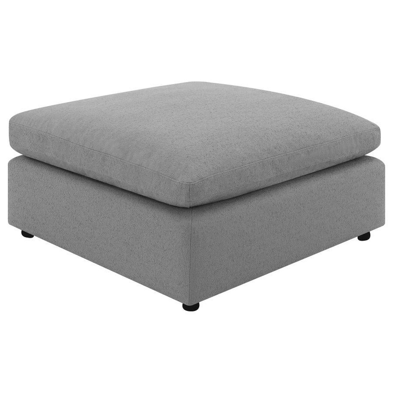 Raleigh – Boucle Upholstered Ottoman – Gray