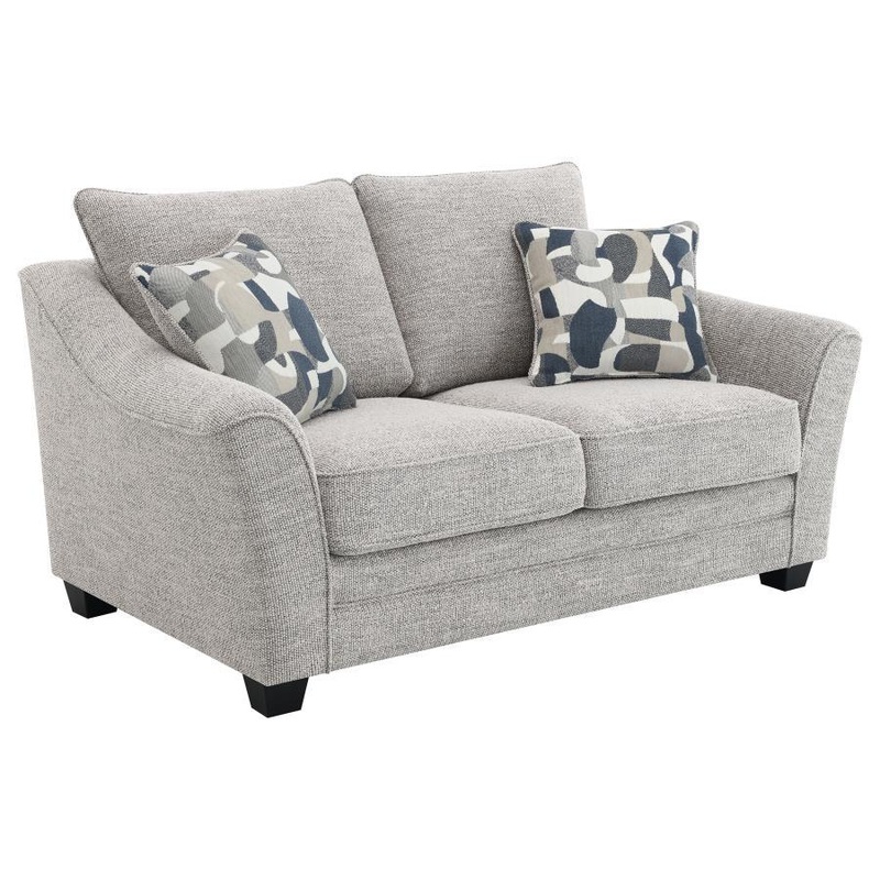 Tomkins – Boucle Upholstered Loveseat – Light Gray
