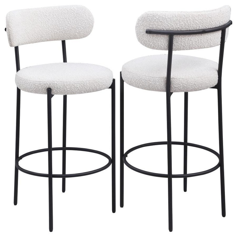 Viola – Boucle Upholstered Bar Stool (Set of 2)