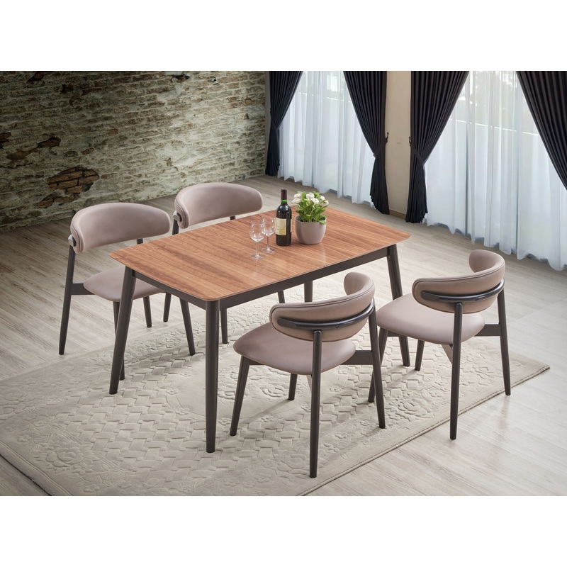Lanae – 5 Piece Dining Room Set – Natural / Black