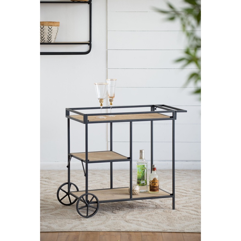 Shelf With Wheel – Black / Brown
