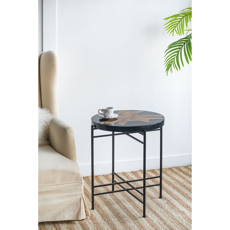 Side Table – Black / Brown