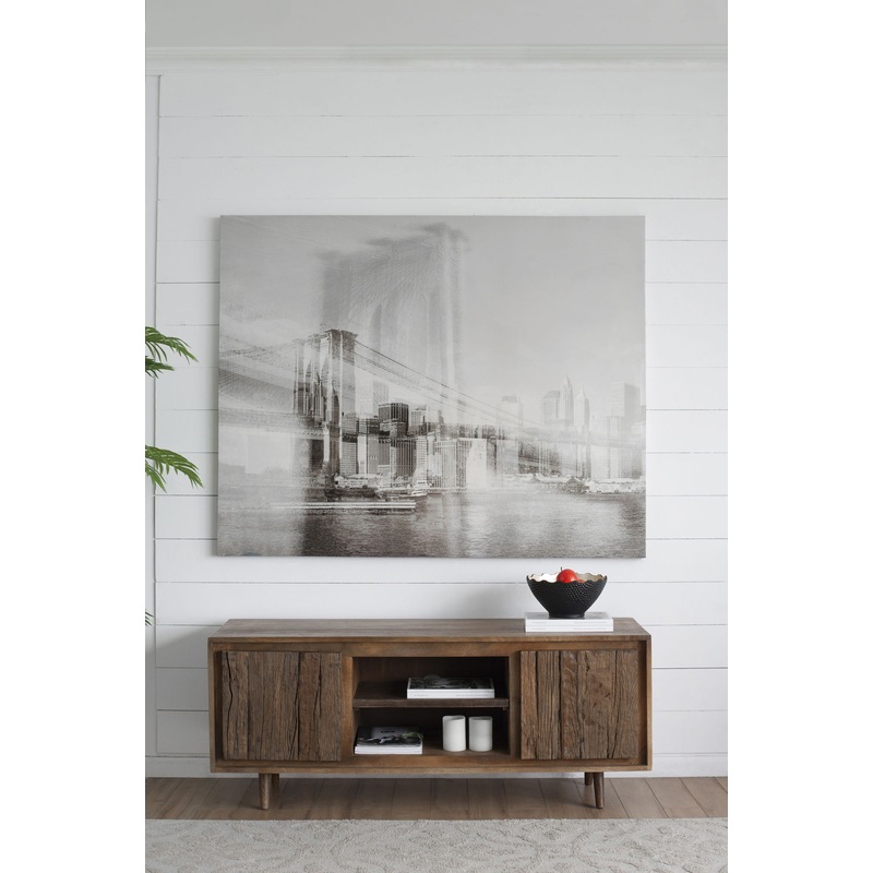 TV Cabinet With Recycle Wood 2 Door – Brown