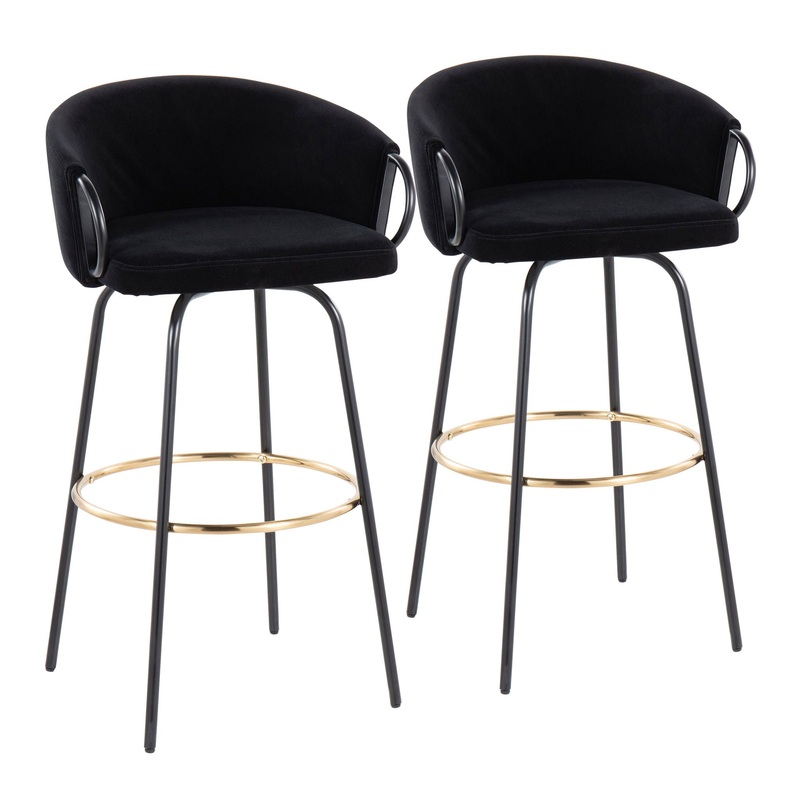 Claire – Contemporary / Glam Barstool With Footrest (Set of 2)