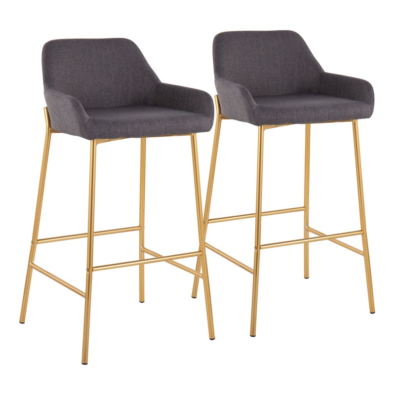 Daniella – Contemporary / Glam Fixed Height Bar Stool (Set of 2)