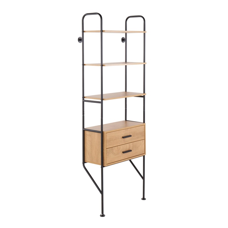 Lean – Industrial Bookcase – Black / Brown