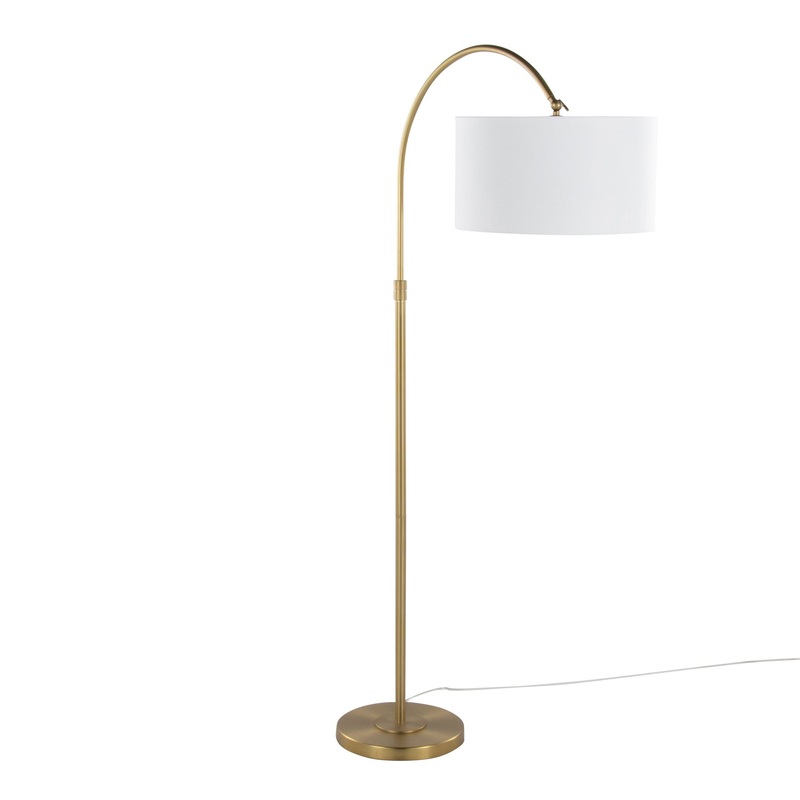Salon Reader Contemporary Floor Lamp – Gold / White