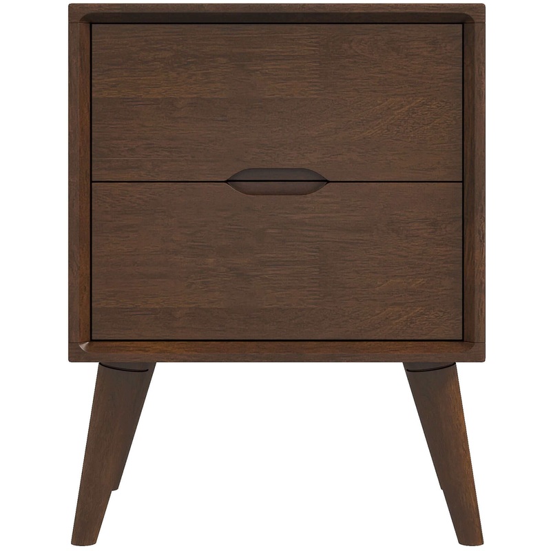 Alexandra – Night Stand With 2 Drawers – Walnut Brown