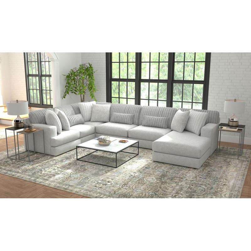 Logan – Upholstered Sectional With Comfort Coil Seating And Accent Pillows Included