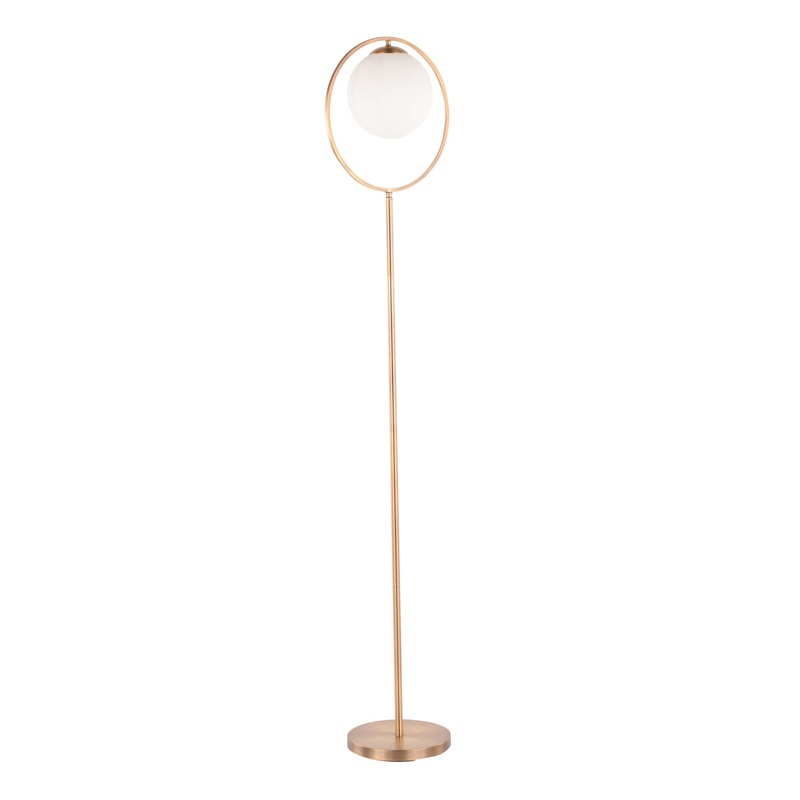Moon – Contemporary Floor Lamp – Gold / Frosted