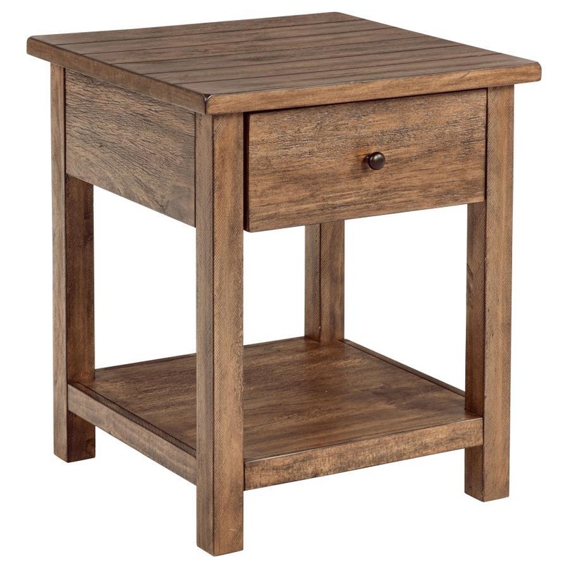 Payne – 1 Drawers Wood End Table with Shelf
