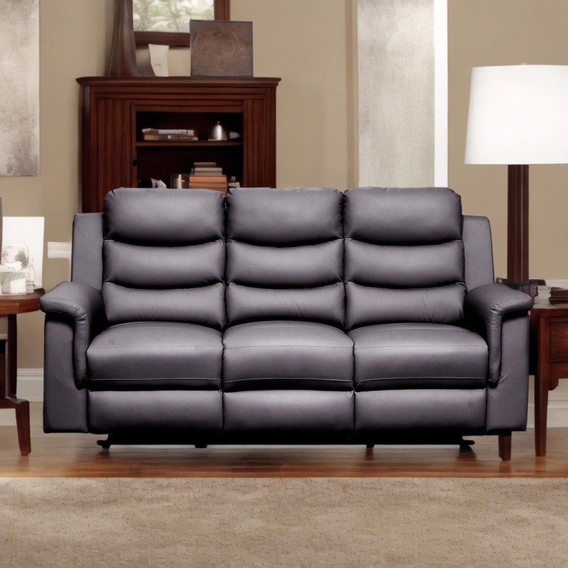 Reclining Sofa With Middle Console Slipcover, Stretch 3 Seat Reclining Sofa Covers – Black