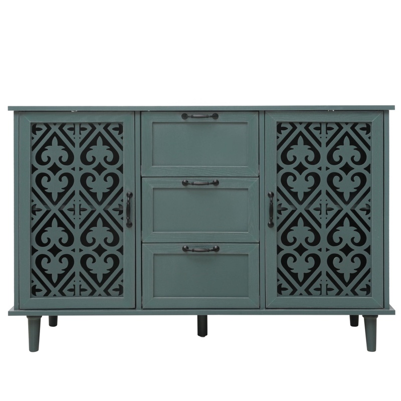 2 Door 3 Drawer Cabinet|Dark Green|Blue