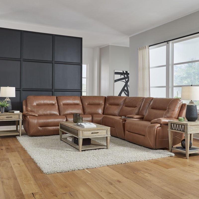 Cameron – 6 Piece Sectional – Dakota Saddle Leather