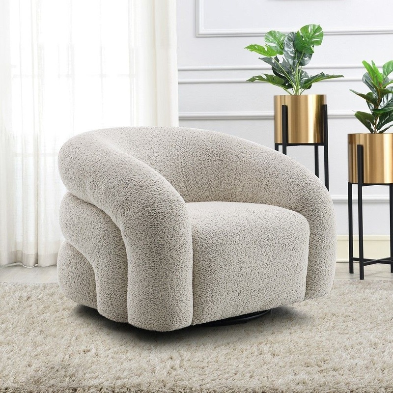 Irma – Chair With Swivel – Gray Boucle